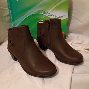 Easy Street Dark Brown Ankle Booties